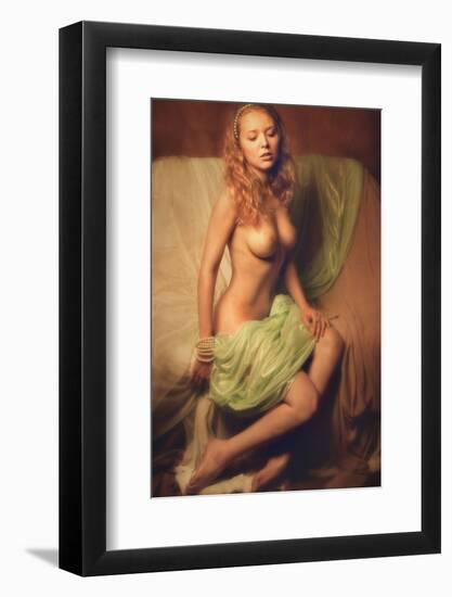 Girl with Fabric-Zachar Rise-Framed Photographic Print