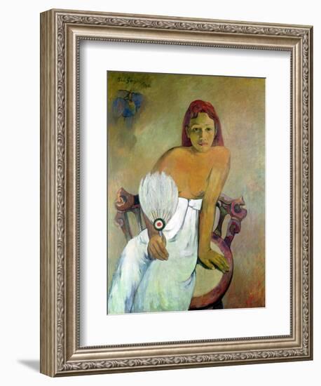 Girl with Fan, 1902-Paul Gauguin-Framed Giclee Print