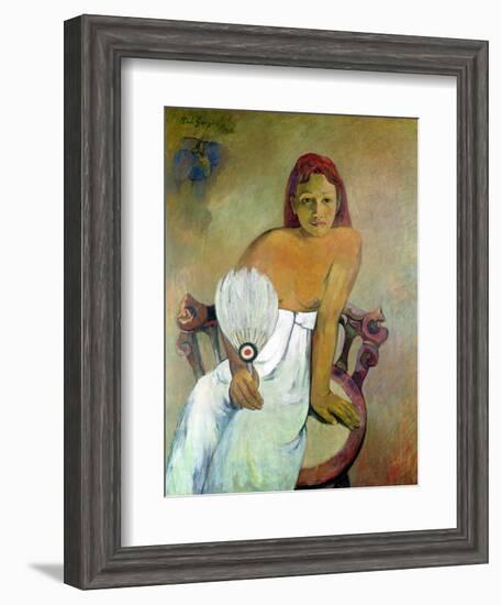 Girl with Fan, 1902-Paul Gauguin-Framed Giclee Print