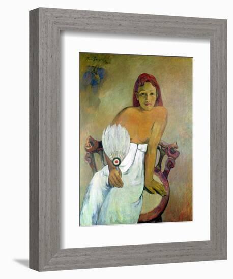 Girl with Fan, 1902-Paul Gauguin-Framed Giclee Print
