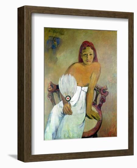 Girl with Fan, 1902-Paul Gauguin-Framed Giclee Print