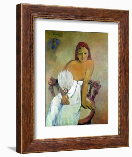 Girl with Fan, 1902-Paul Gauguin-Framed Giclee Print