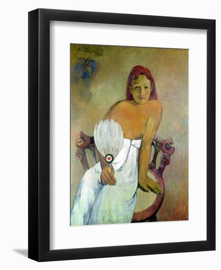 Girl with Fan, 1902-Paul Gauguin-Framed Giclee Print