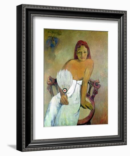 Girl with Fan, 1902-Paul Gauguin-Framed Giclee Print