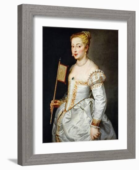 Girl with Fan, Ca. 1628-1629-Peter Paul Rubens-Framed Giclee Print