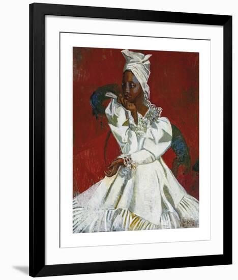 Girl with Fan-Boscoe Holder-Framed Premium Giclee Print