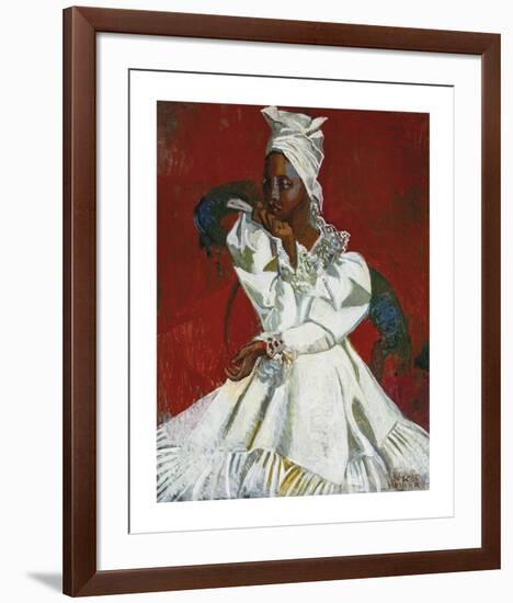 Girl with Fan-Boscoe Holder-Framed Premium Giclee Print