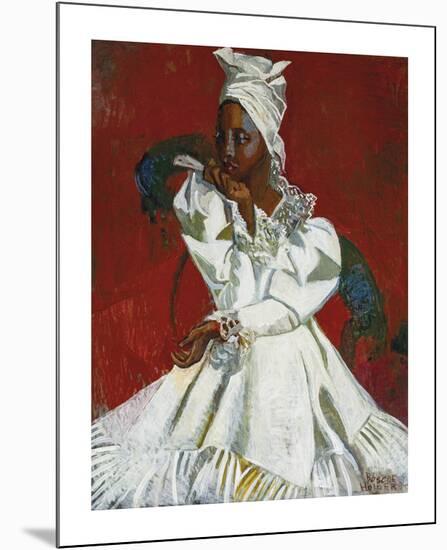Girl with Fan-Boscoe Holder-Mounted Premium Giclee Print