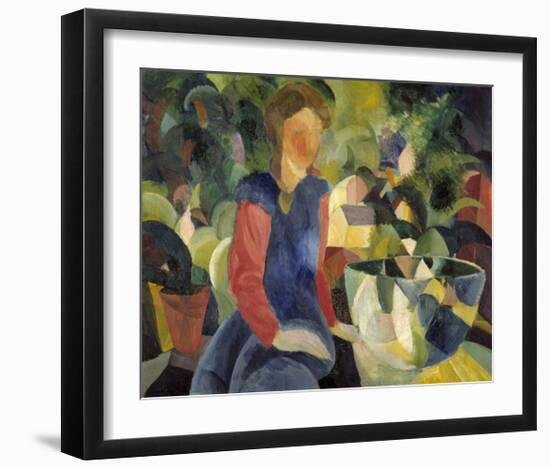 Girl with Fish-Bowl-Auguste Macke-Framed Giclee Print