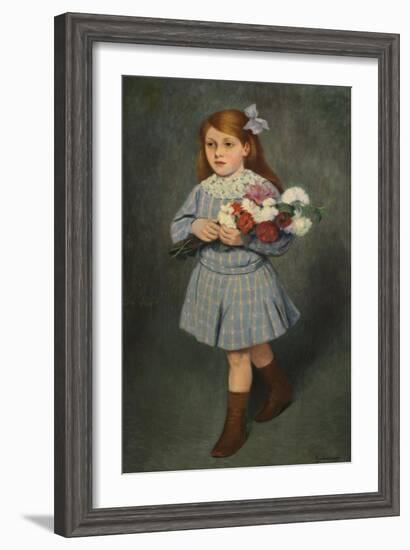 Girl with Flowers, 1905-1915-Federico Zandomeneghi-Framed Giclee Print