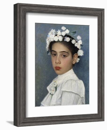 Girl with Flowers in Her Hair-Isidor Kaufmann-Framed Giclee Print