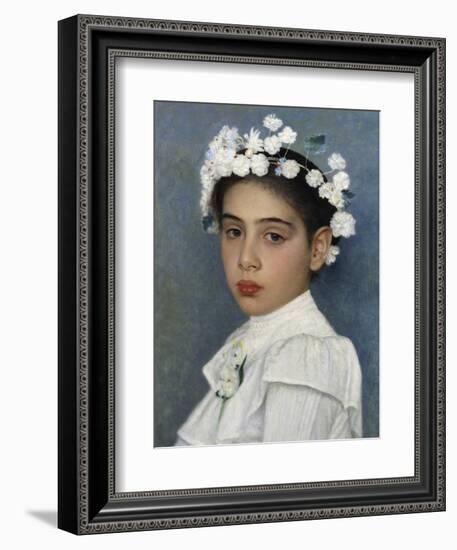 Girl with Flowers in Her Hair-Isidor Kaufmann-Framed Giclee Print