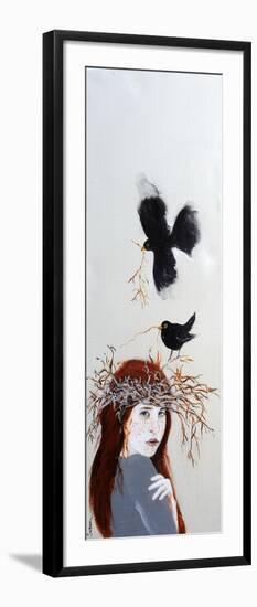 Girl with Freckles and Nesting Birds, 2016-Susan Adams-Framed Giclee Print