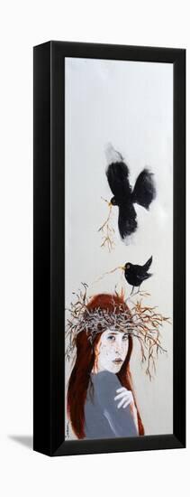 Girl with Freckles and Nesting Birds, 2016-Susan Adams-Framed Premier Image Canvas