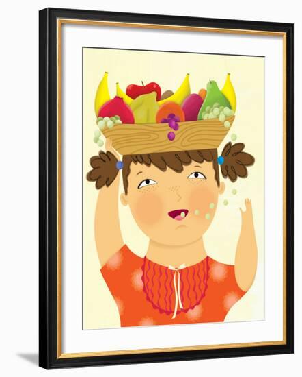 Girl with Fruit - Playmate-Sheree Boyd-Framed Giclee Print