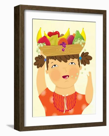 Girl with Fruit - Playmate-Sheree Boyd-Framed Giclee Print