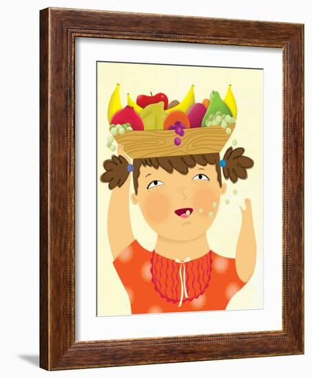 Girl with Fruit - Playmate-Sheree Boyd-Framed Giclee Print