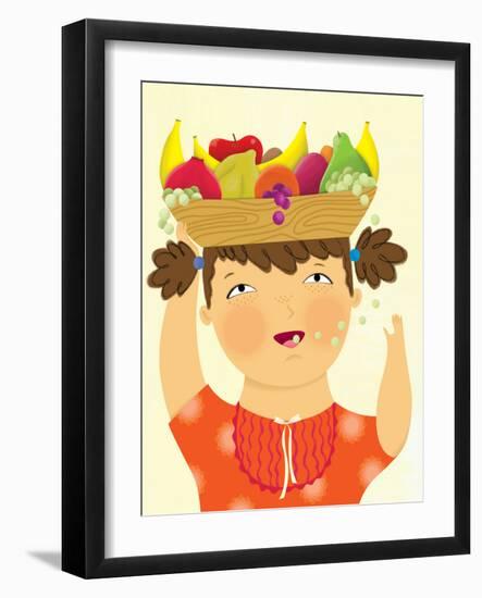 Girl with Fruit - Playmate-Sheree Boyd-Framed Giclee Print