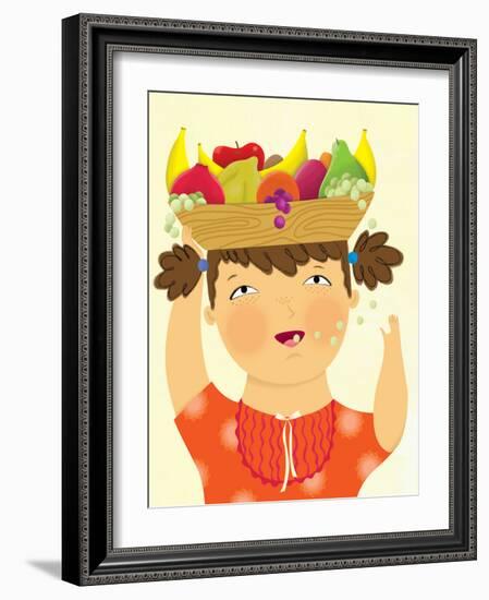 Girl with Fruit - Playmate-Sheree Boyd-Framed Giclee Print