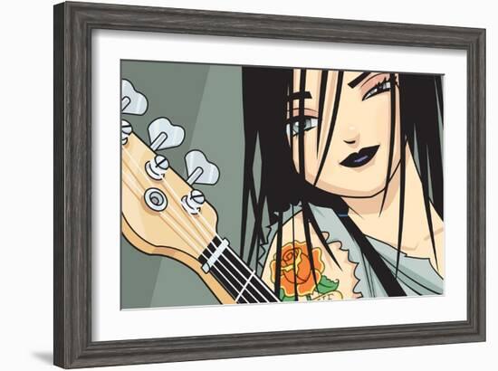 Girl with Guitar-Harry Briggs-Framed Giclee Print