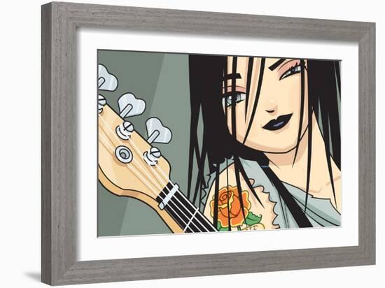 Girl with Guitar-Harry Briggs-Framed Giclee Print