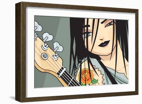 Girl with Guitar-Harry Briggs-Framed Giclee Print