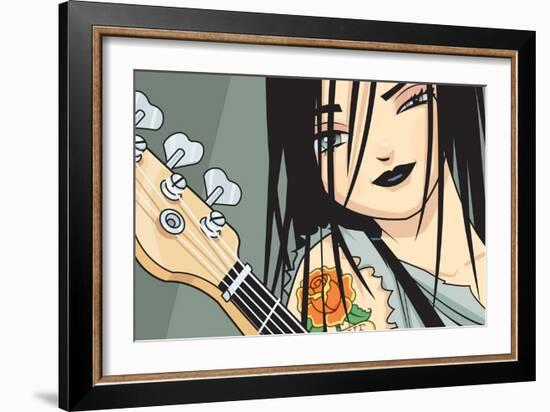 Girl with Guitar-Harry Briggs-Framed Giclee Print