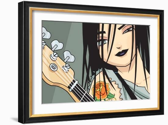 Girl with Guitar-Harry Briggs-Framed Giclee Print