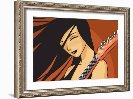 Girl with Guitar-Harry Briggs-Framed Giclee Print