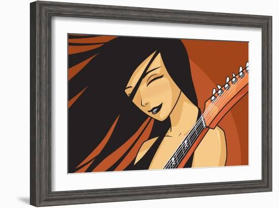 Girl with Guitar-Harry Briggs-Framed Giclee Print