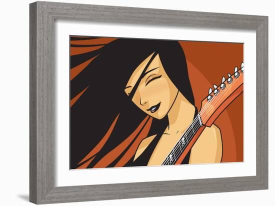 Girl with Guitar-Harry Briggs-Framed Giclee Print