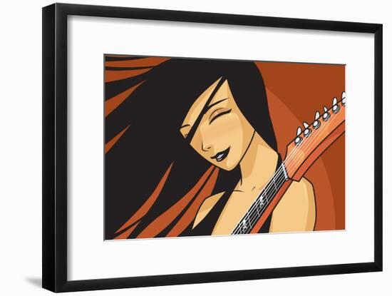 Girl with Guitar-Harry Briggs-Framed Giclee Print