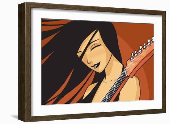 Girl with Guitar-Harry Briggs-Framed Giclee Print