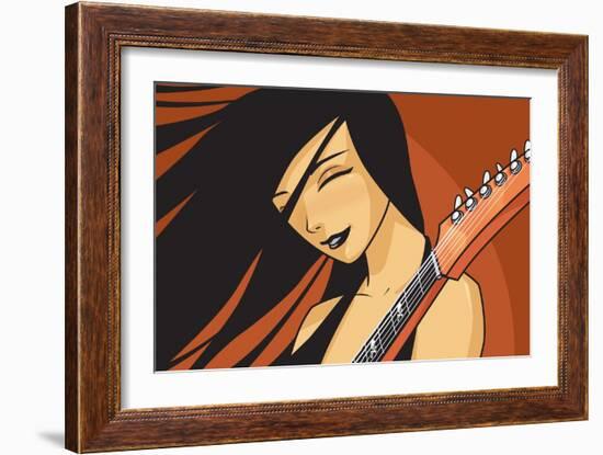 Girl with Guitar-Harry Briggs-Framed Giclee Print