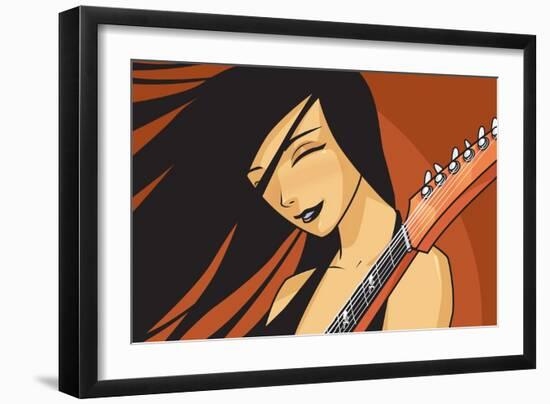 Girl with Guitar-Harry Briggs-Framed Giclee Print