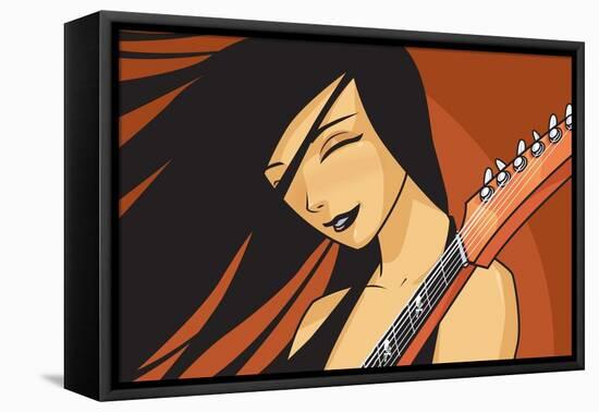 Girl with Guitar-Harry Briggs-Framed Premier Image Canvas