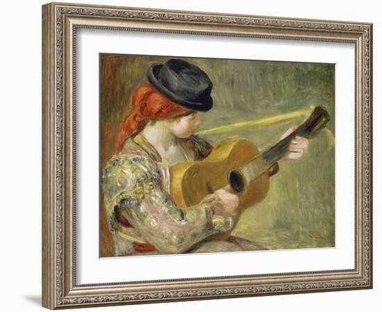 Girl with Guitar-Pierre-Auguste Renoir-Framed Giclee Print