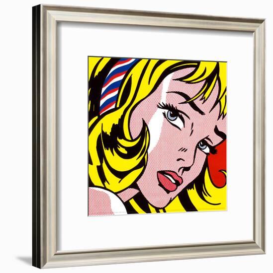 Girl with Hair Ribbon, c.1965-Roy Lichtenstein-Framed Art Print