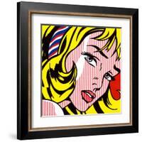 Girl with Hair Ribbon, c.1965-Roy Lichtenstein-Framed Art Print