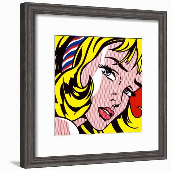 Girl with Hair Ribbon, c.1965-Roy Lichtenstein-Framed Art Print