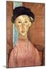 Girl with Hat-Amedeo Modigliani-Mounted Art Print