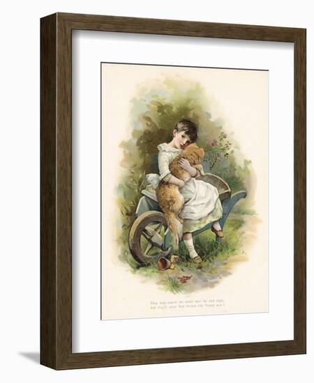 Girl with Her Dog-English School-Framed Giclee Print