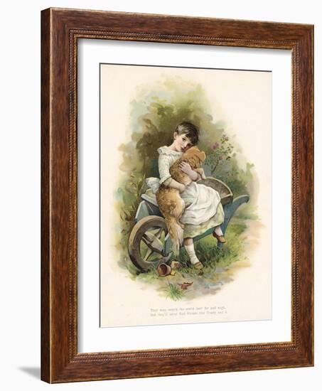 Girl with Her Dog-English School-Framed Giclee Print