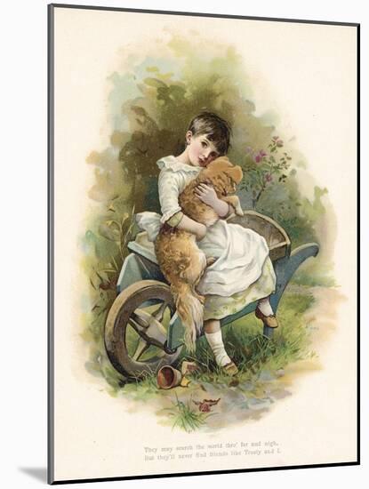 Girl with Her Dog-English School-Mounted Giclee Print