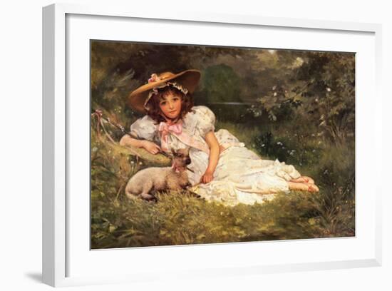 Girl with Her Pet-Dampler-Framed Art Print