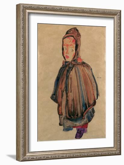 Girl with Hood, 1910-Egon Schiele-Framed Giclee Print