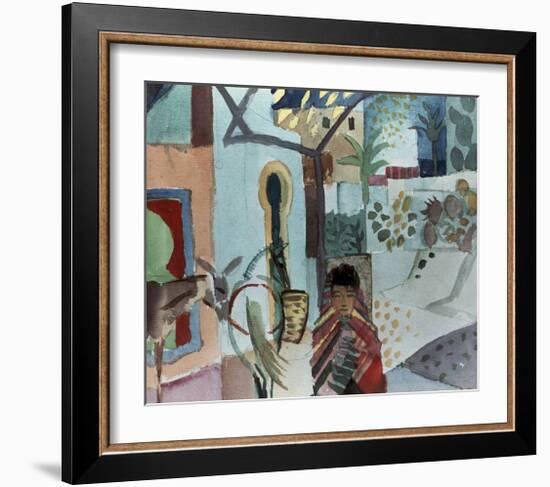 Girl with horse and donkey 1914-Auguste Macke-Framed Giclee Print