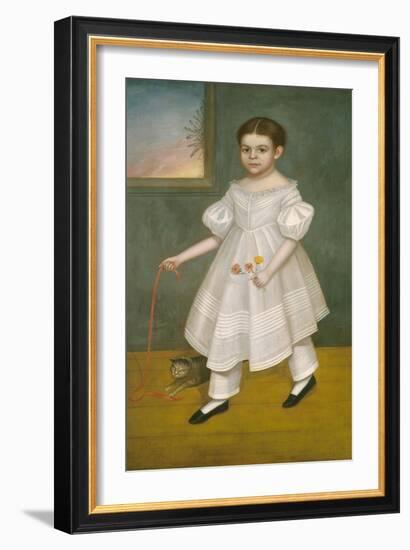 Girl with Kitten, 1836-38-Joseph Goodhue Chandler-Framed Art Print