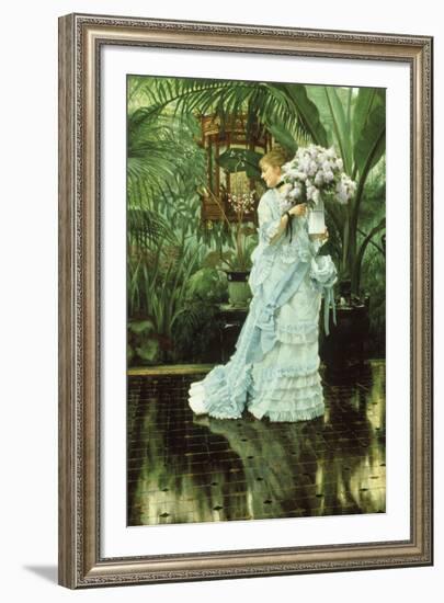 Girl with Lilac-James Tissot-Framed Giclee Print