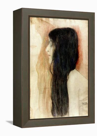 Girl with Long Hair, 1898-99-Gustav Klimt-Framed Premier Image Canvas